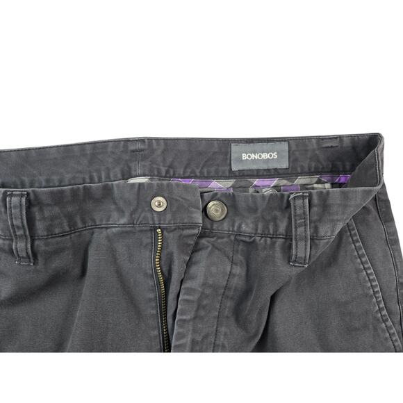 Bonobos Washed Chino Slim Fit Gray Trousers Mens Pants Straight Leg 34x36 - Picture 4 of 6